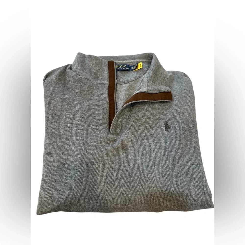 Polo Ralph Lauren Men's Double Knit Jersey Half-Zip Sweater,Gray, XXL‎
